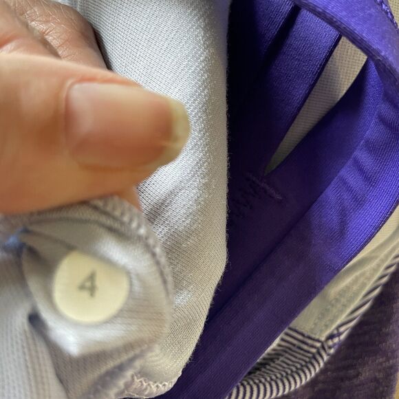 Lululemon Rest Less Tank Top Bra Bruised Berry Wee Stripe Heathered Purple Sz 4 - Picture 12 of 16